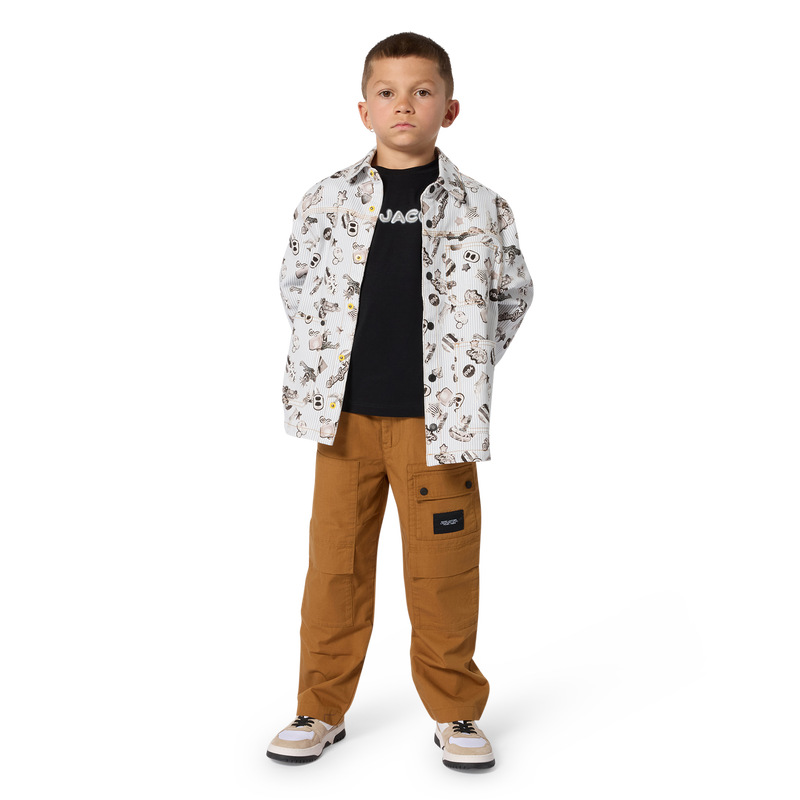 GIACCA A RIGHE E STAMPATA MARC JACOBS 
                        RAGAZZO