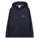 Felpa con cappuccio e zip, MARINE, hi-res
