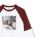T-shirt bicolore con stampa TIMBERLAND 
                    RAGAZZO