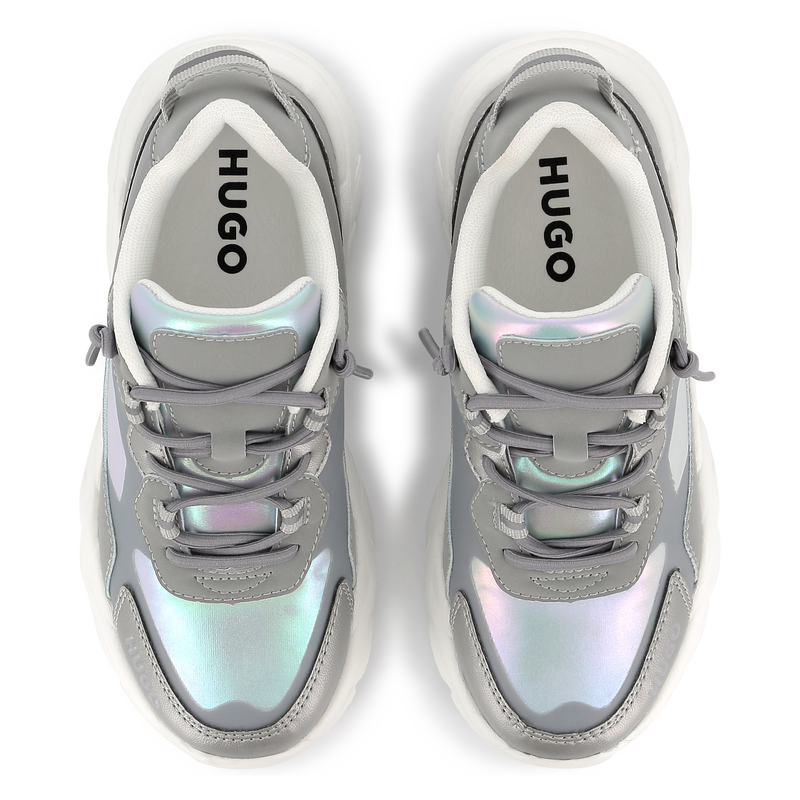 Sneakers stringate bimateriali HUGO 
                        BAMBINA