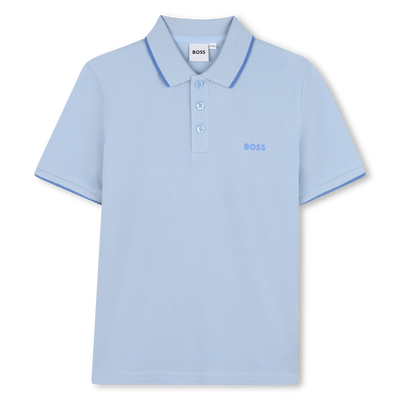 Polo tinta unita piqu&eacute; cotone BOSS RAGAZZO