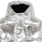 Piumino con cappuccio argento KARL LAGERFELD KIDS 
                    BAMBINA