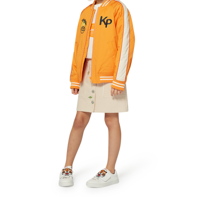 Gonna in cotone con badge KENZO KIDS BAMBINA