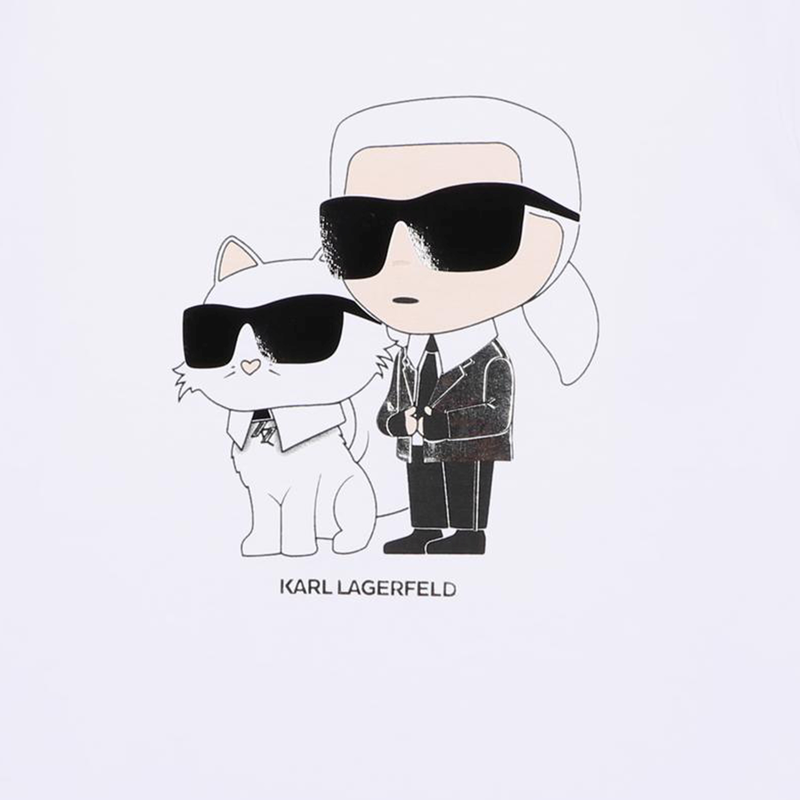 Karl-And-Choupette Graphic Tee KARL LAGERFELD KIDS 
                        BAMBINA