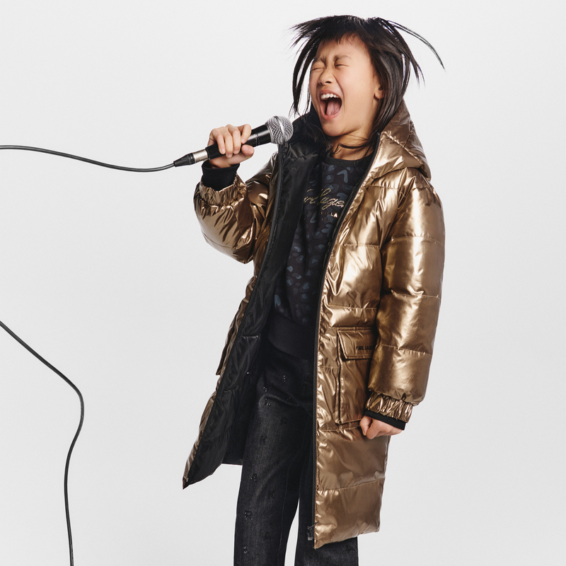 Piumino lungo reversibile KARL LAGERFELD KIDS 
                        BAMBINA