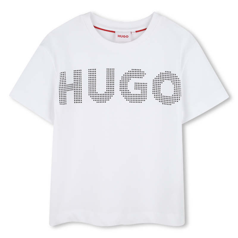 T-shirt cotone logo borchiato HUGO 
                        BAMBINA