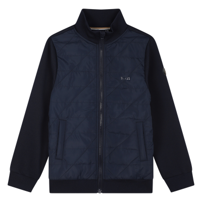 Cardigan bimateriale con zip BOSS RAGAZZO