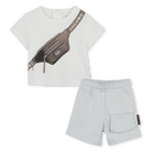 T-shirt e shorts in cotone, BLU CIELO, hi-res