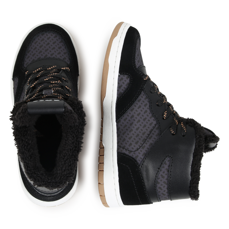 Sneakers stringate misto pelle BOSS 
                        RAGAZZO