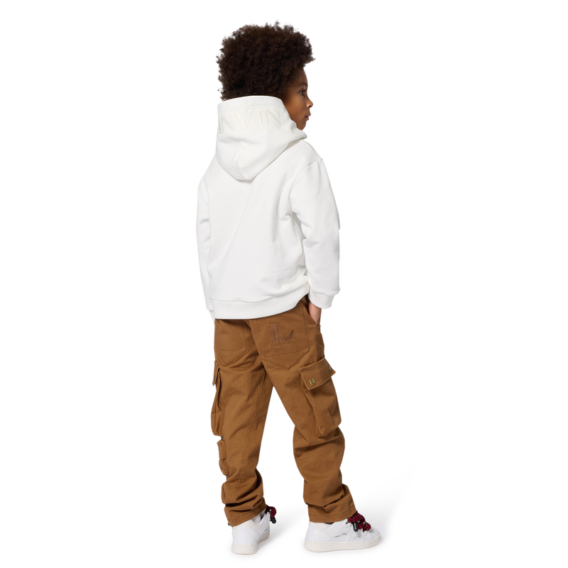 Pantalone stampato ricamato con logo pa LANVIN 
                        RAGAZZO