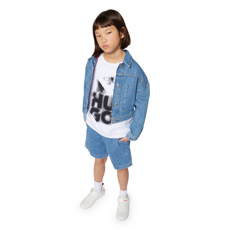 Giacca di jeans a righe HUGO 
                        BAMBINA