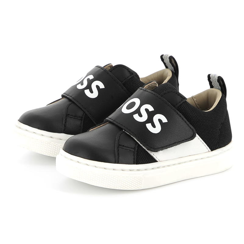 Sneakers a strappo misto pelle BOSS 
                        RAGAZZO