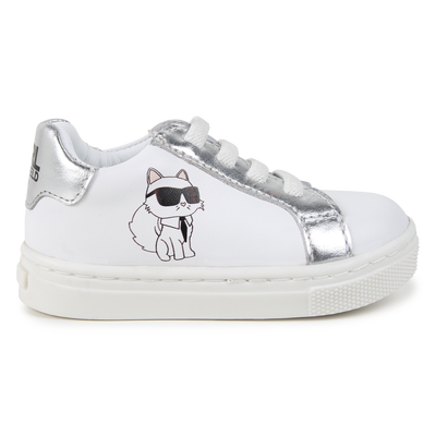 Sneakers basse in pelle KARL LAGERFELD KIDS UNISEX