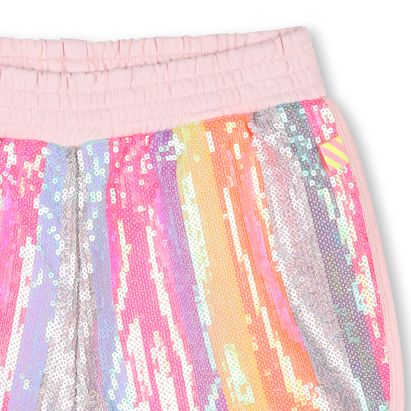 Shorts con righe in paillettes