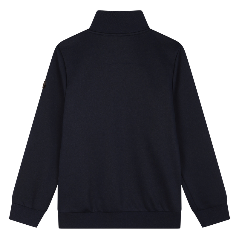 Cardigan bimateriale con zip BOSS 
                        RAGAZZO